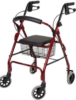 Seat Walker With Handbrakes & Curved Backrest - Rollators/