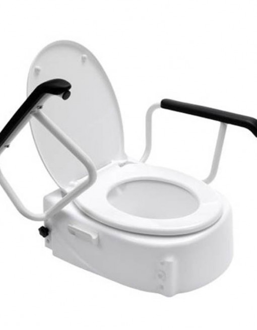 Raised Toilet Seat Swing Back Arms in Bathroom Safety/Raised Toilet Seats