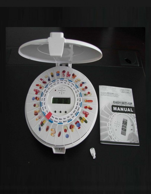 Automated Solid Lid Pill Dispenser in Medication Aids/Medication Cases