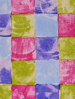 Blocks in Lime, Purple and Pink Coated Table Cloth, Placemats & Aprons - Daily Aids/Dining & Eating Aids
