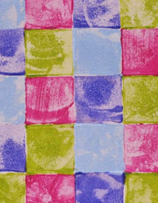 Blocks in Lime, Purple and Pink Coated Table Cloth, Placemats & Aprons - Daily Aids/Dining & Eating Aids