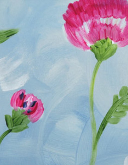 Carnations on Blue Coated Table Cloth, Placemats & Aprons in Daily Aids/Dining & Eating Aids