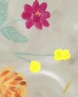 Flower Garden on Light Grey Coated Table Cloth, Placemats & Aprons - Daily Aids/Dining & Eating Aids