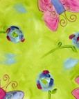 Pink and Purple Butterflies on Lime Coated Table Cloth, Placemats & Aprons - Daily Aids/Dining & Eating Aids