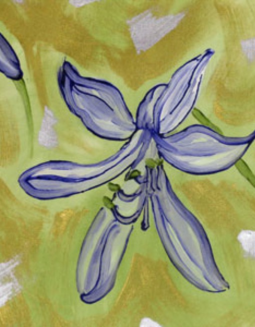 Purple Lily on Green Coated Table Cloth, Placemats & Aprons in Daily Aids/Dining & Eating Aids