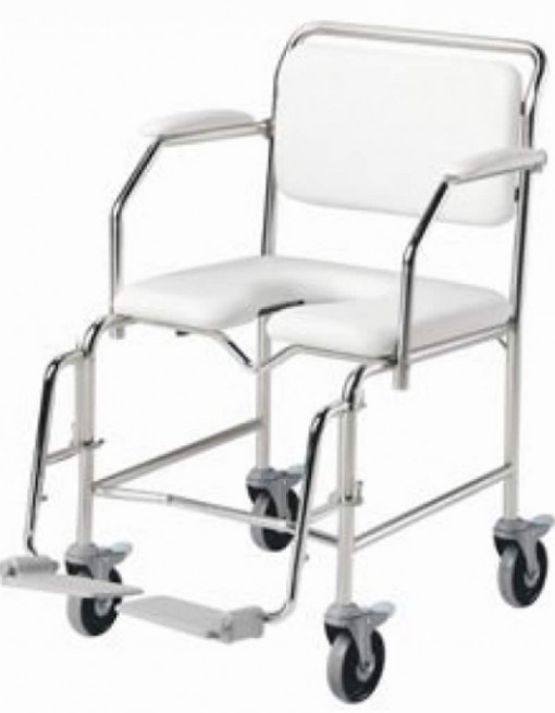 Bariatric Shower Commode Attendant Propelled in Bathroom Safety/Commodes
