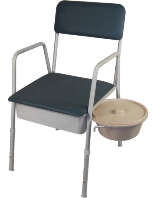 Bedside Commode with swing Out Bowl - Phosphate in Bathroom Safety/Commodes