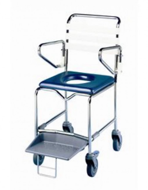 Shower Commode with Platform Footrest in Bathroom Safety/Commodes