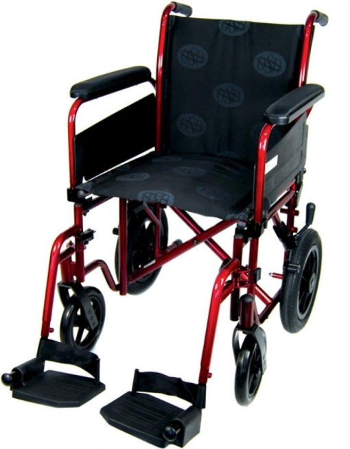 OSD Transit Wheelchair - Burgundy in Manual Wheelchairs/Standard Weight