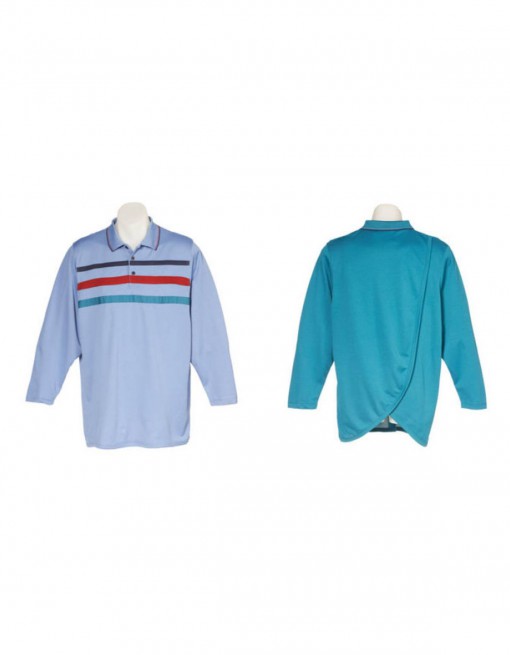 Mens Petal Back Polo Long Sleeve in Adaptive Clothing/Mens/Men's Sportswear