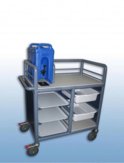 2 x Bay Enclosed single urn trolley with trays and tubs - Professional/Trolleys/Beverage Trolleys