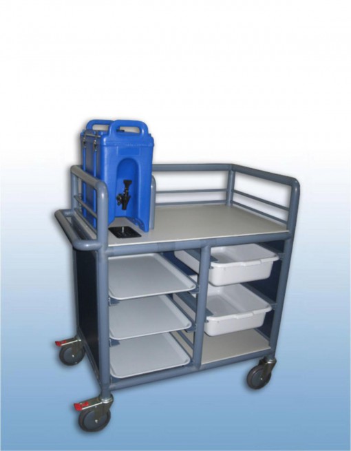 2 x Bay Enclosed single urn trolley with trays and tubs in Professional/Trolleys/Beverage Trolleys
