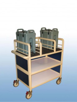 3 x Shelf enclosed double urn trolley - Professional/Trolleys/Beverage Trolleys