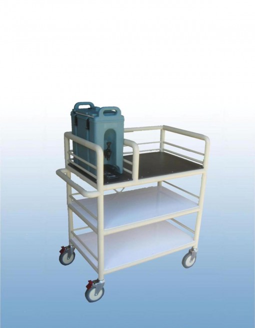 3 x Shelf single urn trolley with guard rails - Professional/Trolleys/Beverage Trolleys