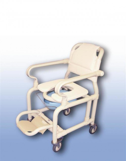 Deluxe mobile shower chair with pan/pan holder in Bathroom Safety/Shower Chairs & Seats