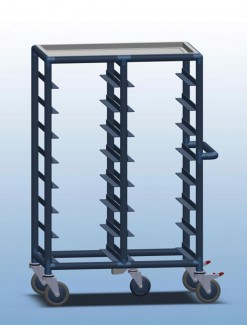 Double Bay 16 x Tray service trolley with recessed top - Professional/Trolleys/Food service Trolleys