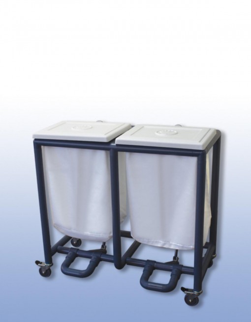 Foot operated laundry skip (double) - Professional/Trolleys/Laundry Trolleys