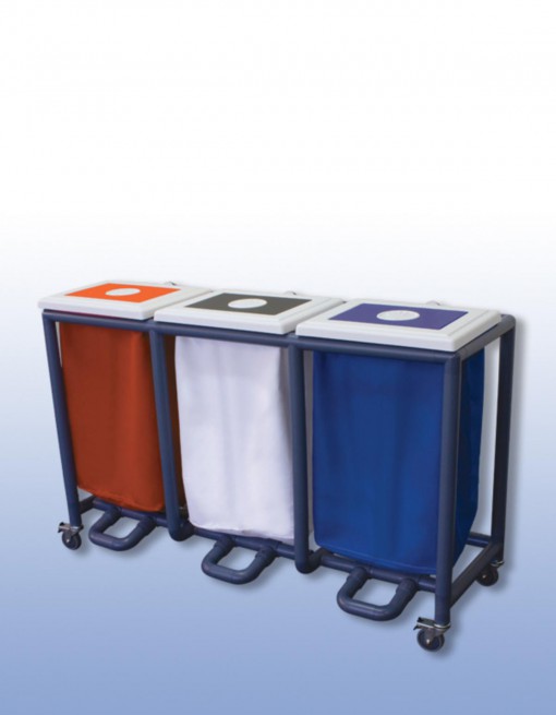 Foot Operated Laundry Skip (Triple) in Professional/Trolleys/Laundry Trolleys