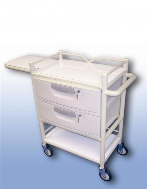 Lockable two drawer trolley (with fold away table) in Professional/Trolleys/Drawer Trolleys