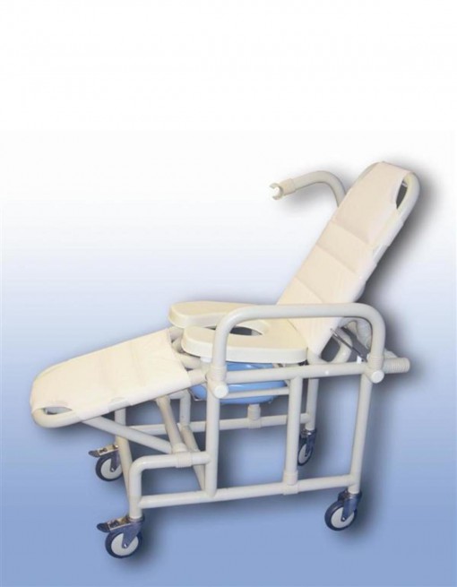 Mobile shower recliner with pan/pan holder in Bathroom Safety/Shower Chairs & Seats
