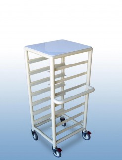 Single Bay 7 x Tray service trolley with solid top - Professional/Trolleys/Food service Trolleys
