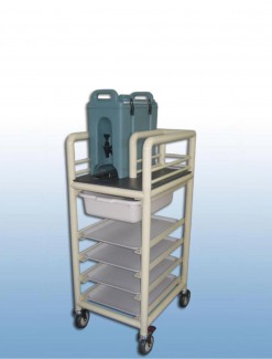 Single bay urn cart with trays and tubs - Professional/Trolleys/Beverage Trolleys