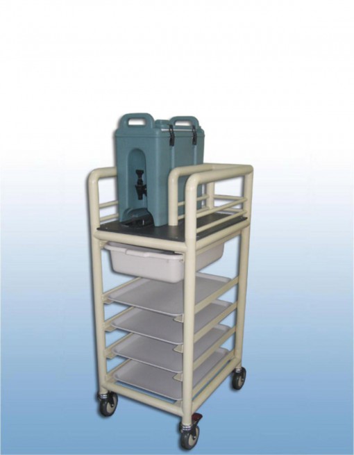 Single bay urn cart with trays and tubs in Professional/Trolleys/Beverage Trolleys