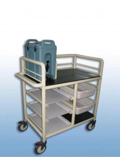 The 'Lainie' 2 x Bay Single Urn Trolley with trays and tubs - Professional/Trolleys/Beverage Trolleys