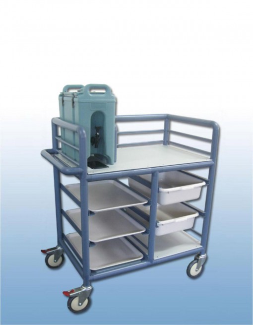 The 'Lainie' 2 x Bay Single Urn Trolley with trays and tubs in Professional/Trolleys/Beverage Trolleys
