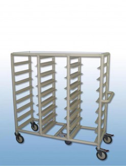 Triple Bay 24 x Tray service trolley with recessed top - Professional/Trolleys/Food service Trolleys