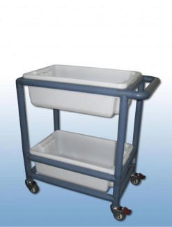 Utility trolley (2 x shelf with containers) - Professional/Trolleys/Cleaning Trolleys