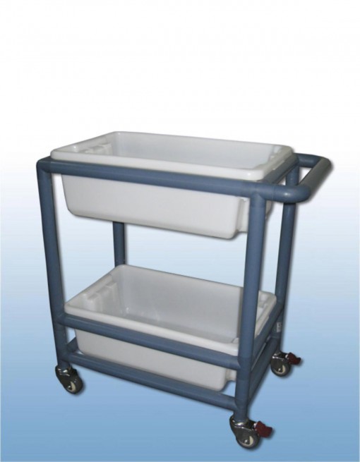 Utility trolley (2 x shelf with containers) in Professional/Trolleys/Cleaning Trolleys