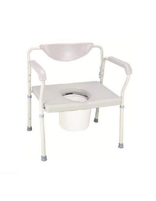 Heavy Duty Commode All-in-One with Padded Back in Bathroom Safety/Commodes